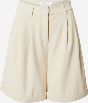 ABOUT YOU x Iconic by Tatiana Kucharova Loose fit Pleat-Front Pants in Beige: front