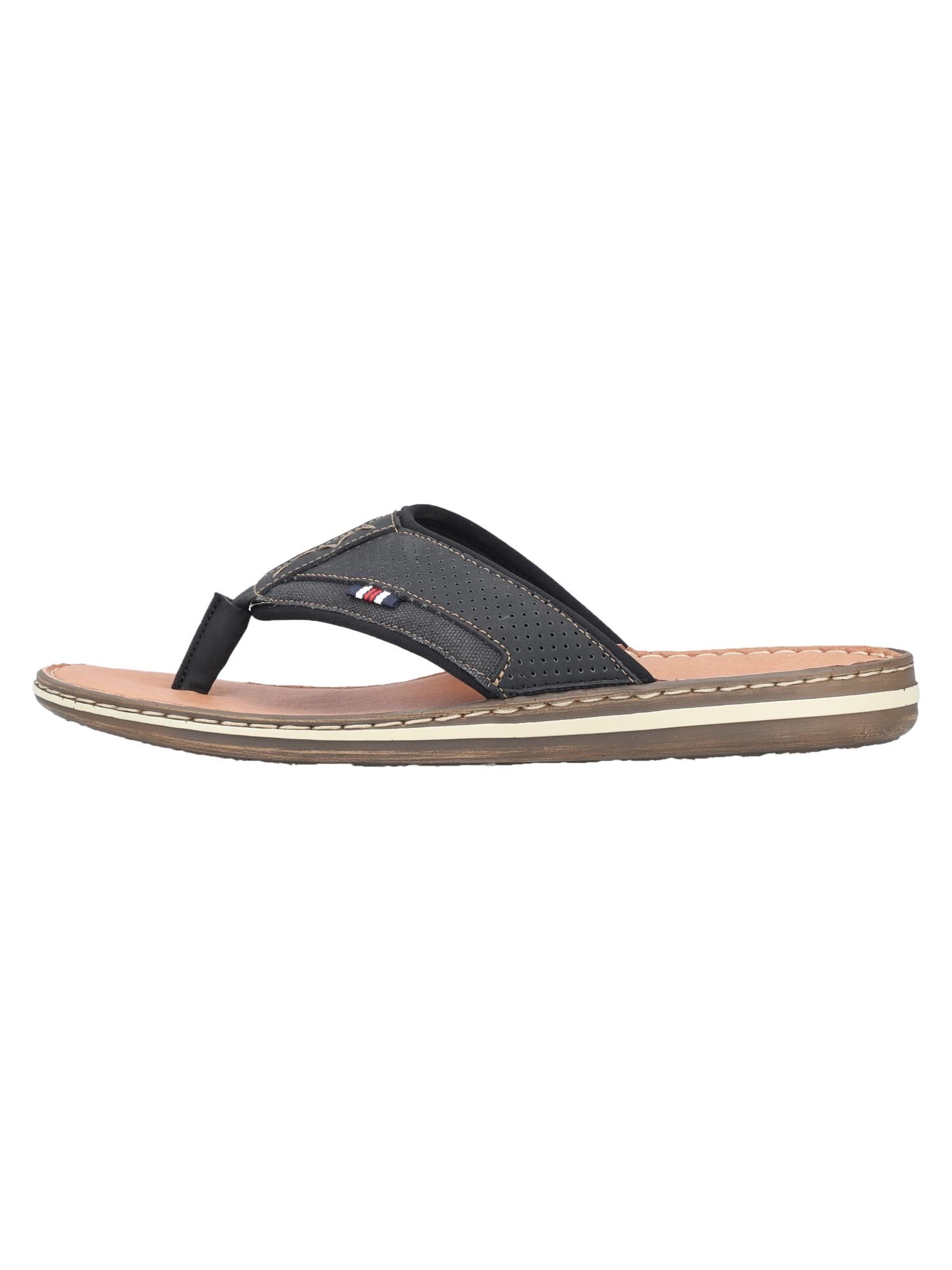 Rieker Teenslippers 'Comfort' in Zwart: voorkant