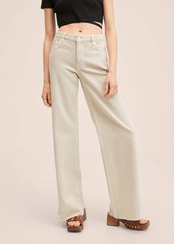 MANGO Wide Leg Jeans 'Agnes' i beige: forside