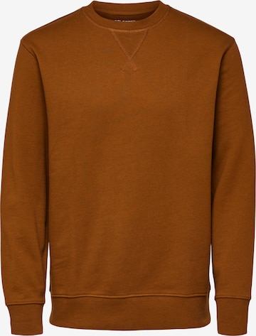 SELECTED HOMMESweater majica 'Jason' - smeđa boja: prednji dio