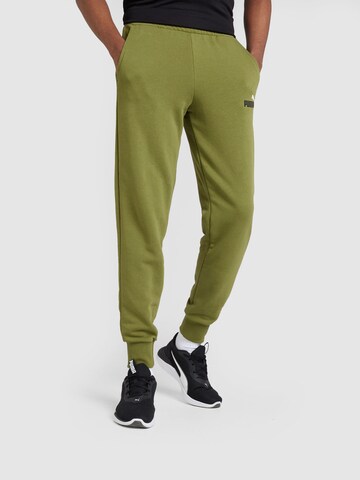 PUMA Zúžený Sportovní kalhoty 'ESS+' – zelená: přední strana