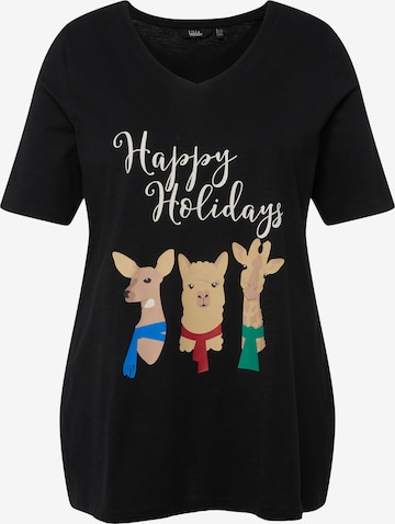 Ulla Popken Shirt in Zwart: voorkant