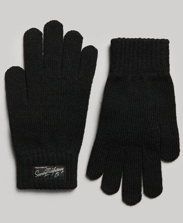 Superdry Full Finger Gloves in Black: front