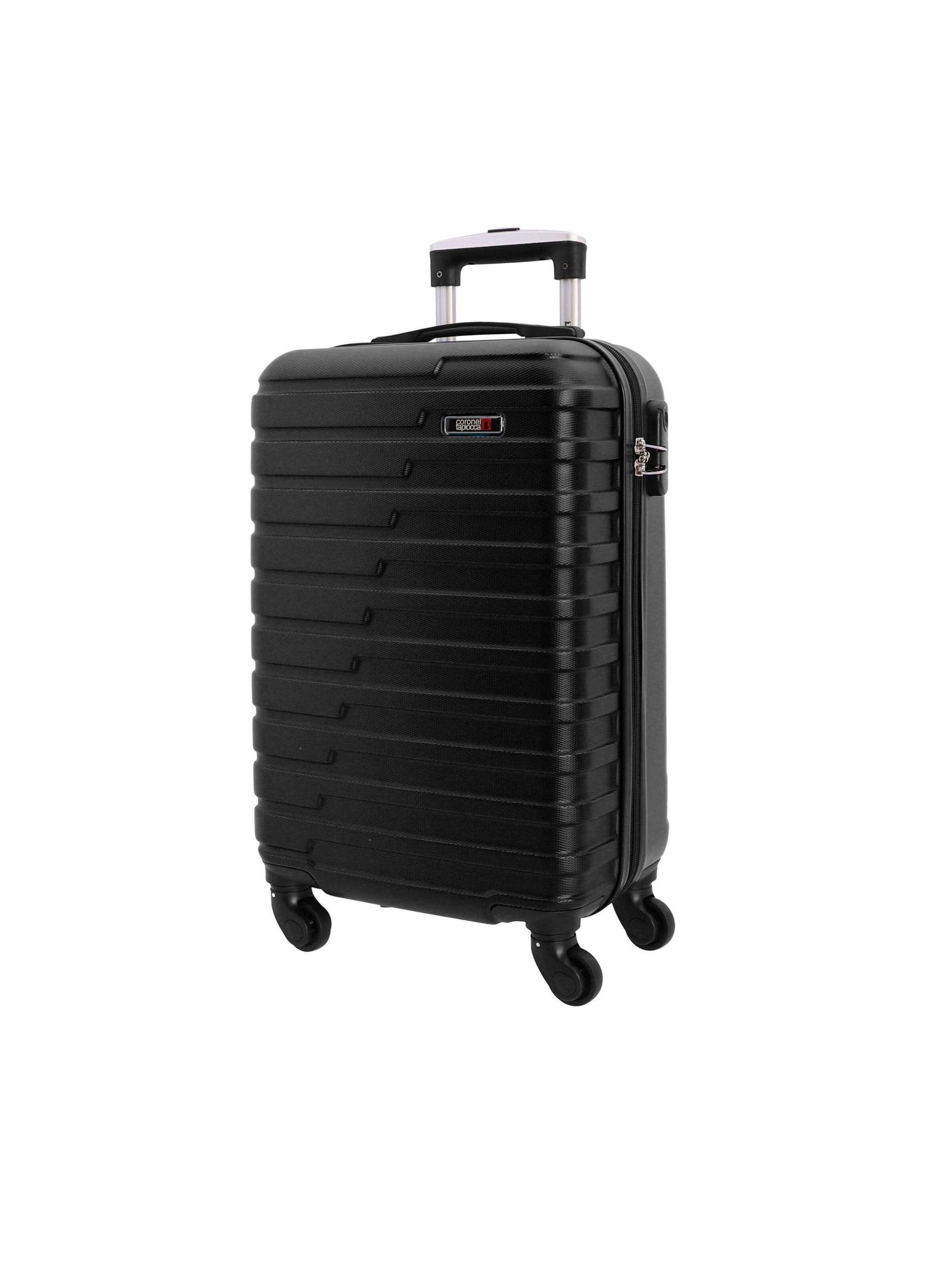 Coronel Tapioca - Carrito 'Coronel Tapioca - Maletas de Viaje Cabina - Maleta Cabina - Maletas de Viaje - Apta para Ryannair- Trolley Equipaje para Avion Resistente con 4 Ruedas de 360º y candado' en negro: frente