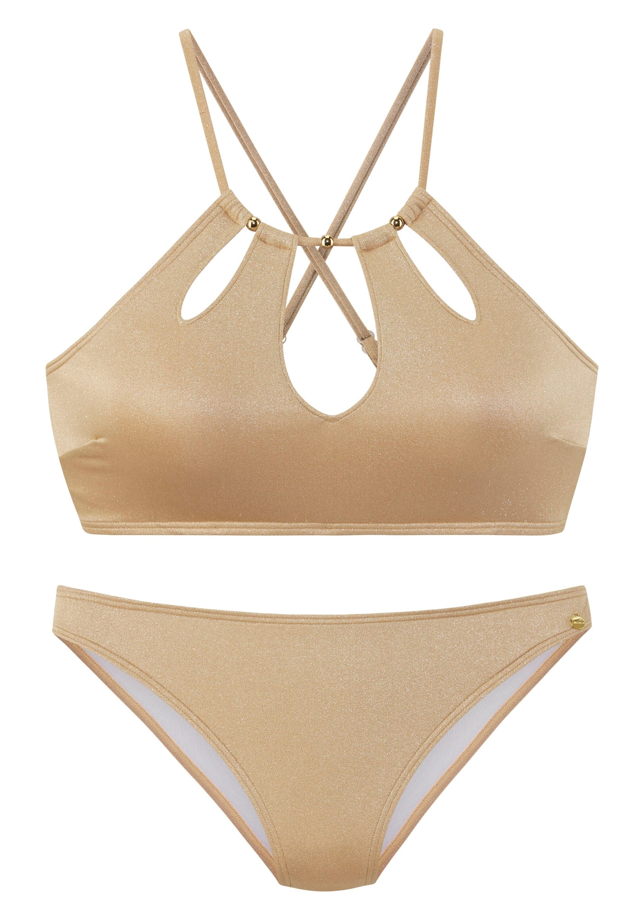 Bustier Bikini LASCANA en or : devant