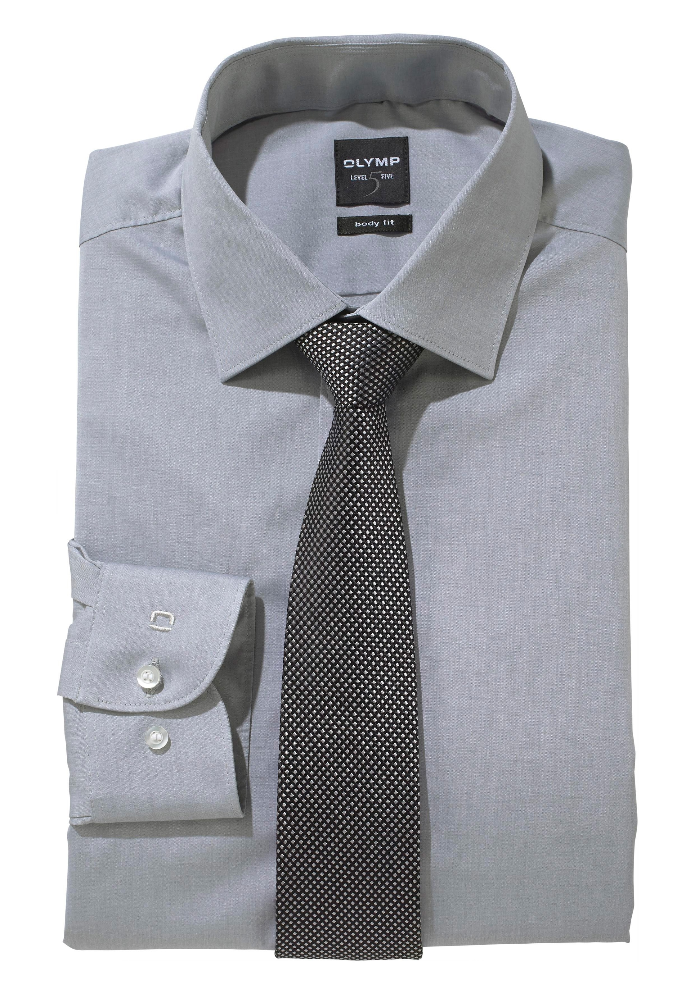 OLYMP Slim fit Business Shirt 'Level 5' in Grey
