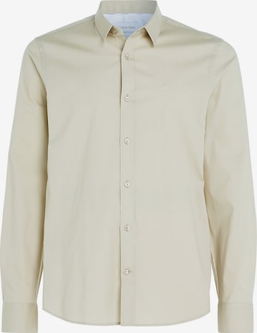 Calvin Klein Slim fit Button Up Shirt in Green: front