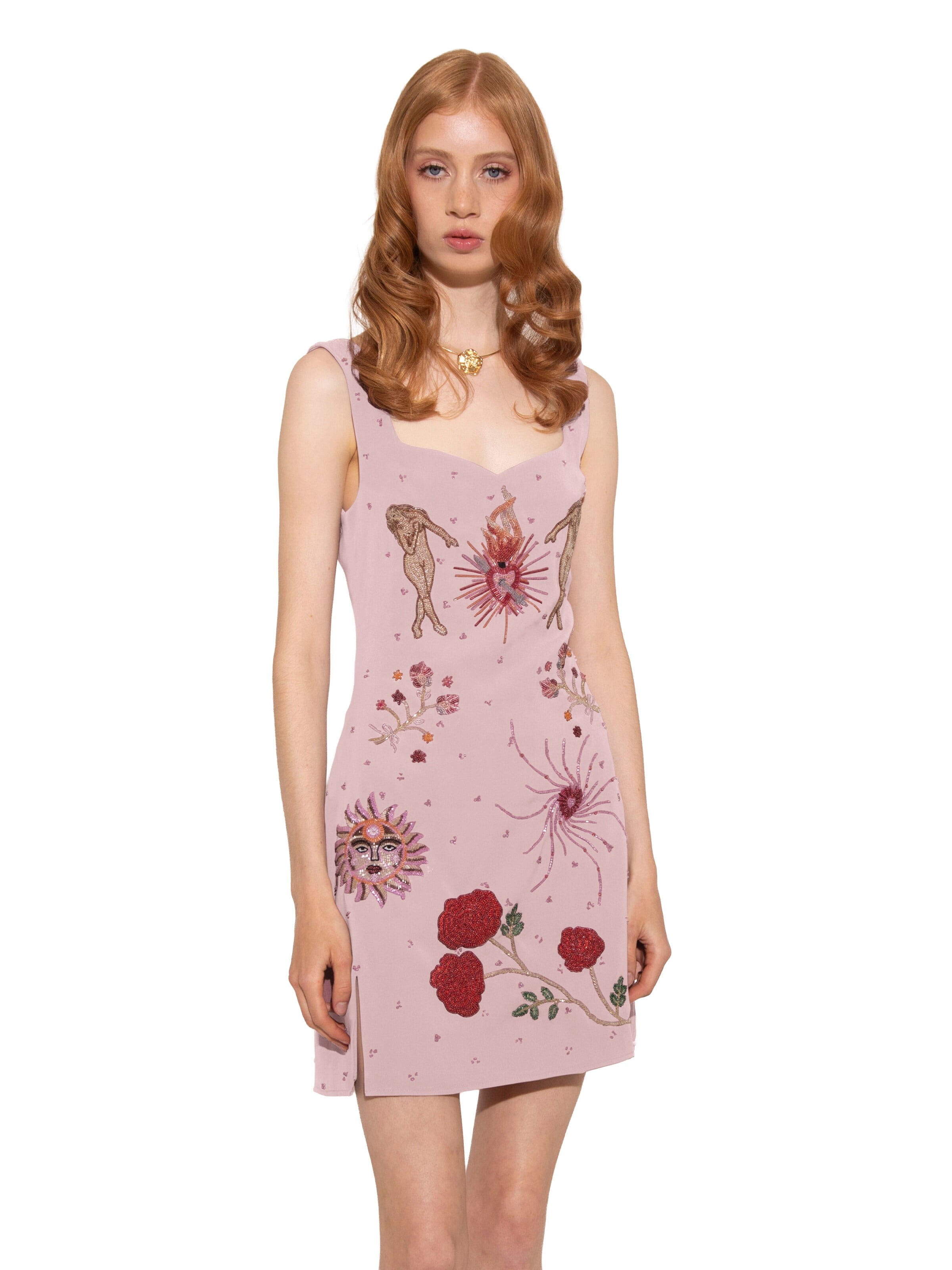 Laura Slings Cocktailjurk 'The Chosen One' in Roze: voorkant