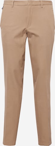 BOSS Black Slimfit Lærredsbukser 'Kaito' i beige: forside