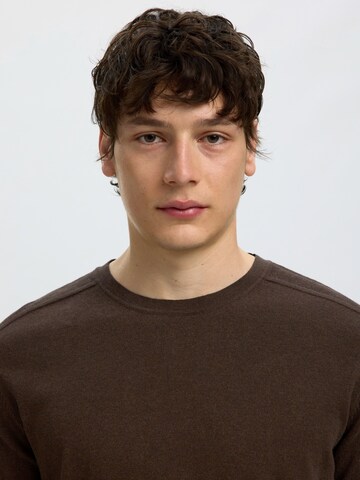 SELECTED Regular Fit Pullover 'SLHBERG' in Braun