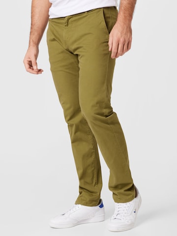 TOM TAILOR Slimfit Chino nadrág - zöld: elől