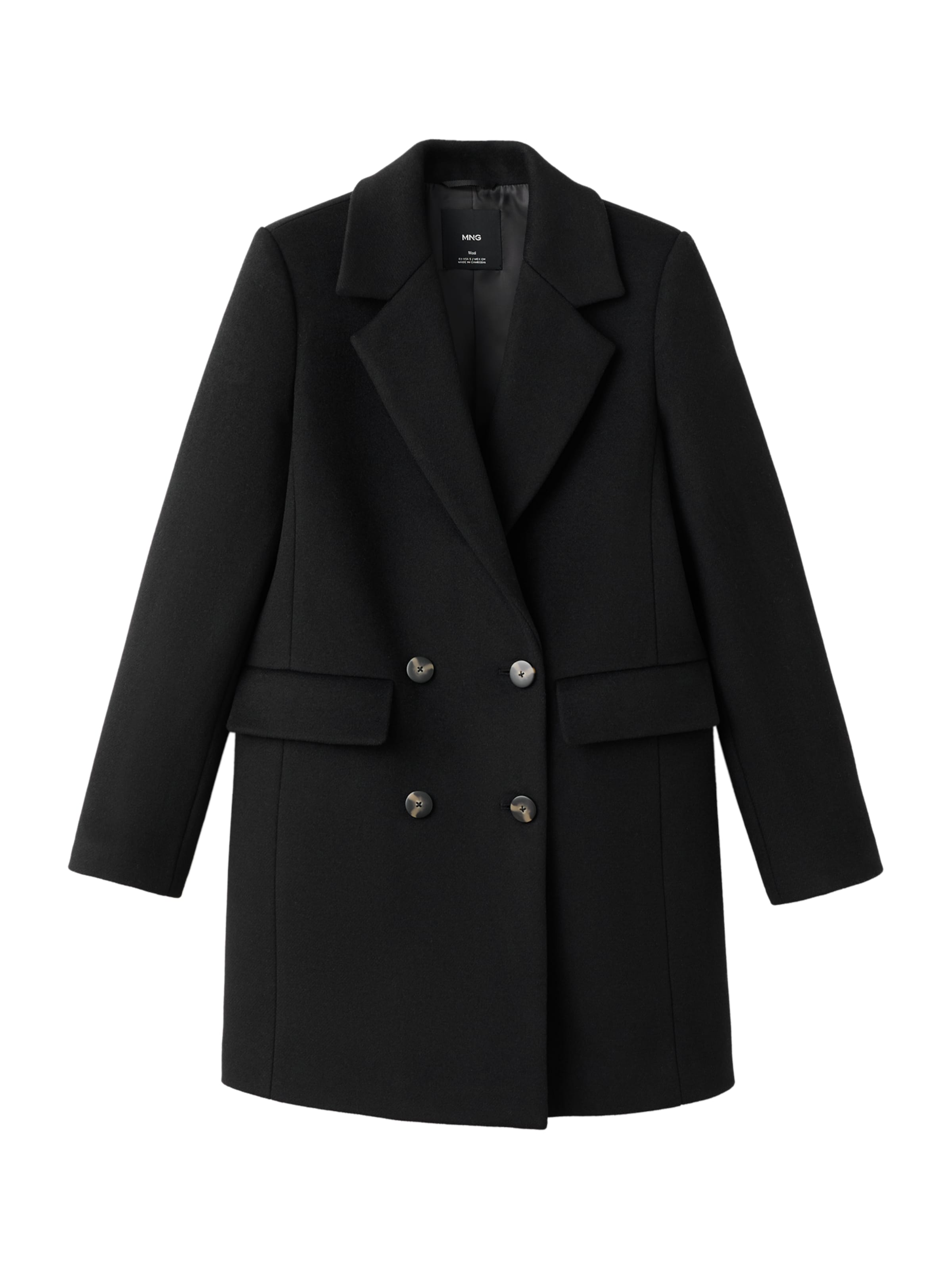 MANGO Přechodný kabát 'DALI' – černá: přední strana