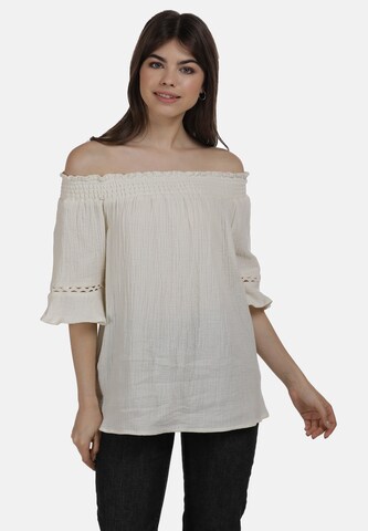 MYMO Blouse in Wit: voorkant