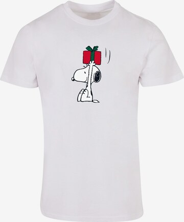 Merchcode Shirt 'Peanuts Snoopys Present' in Wit: voorkant