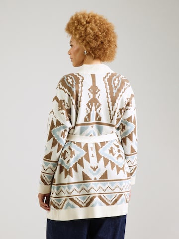 ONLY Carmakoma Knit Cardigan in Beige