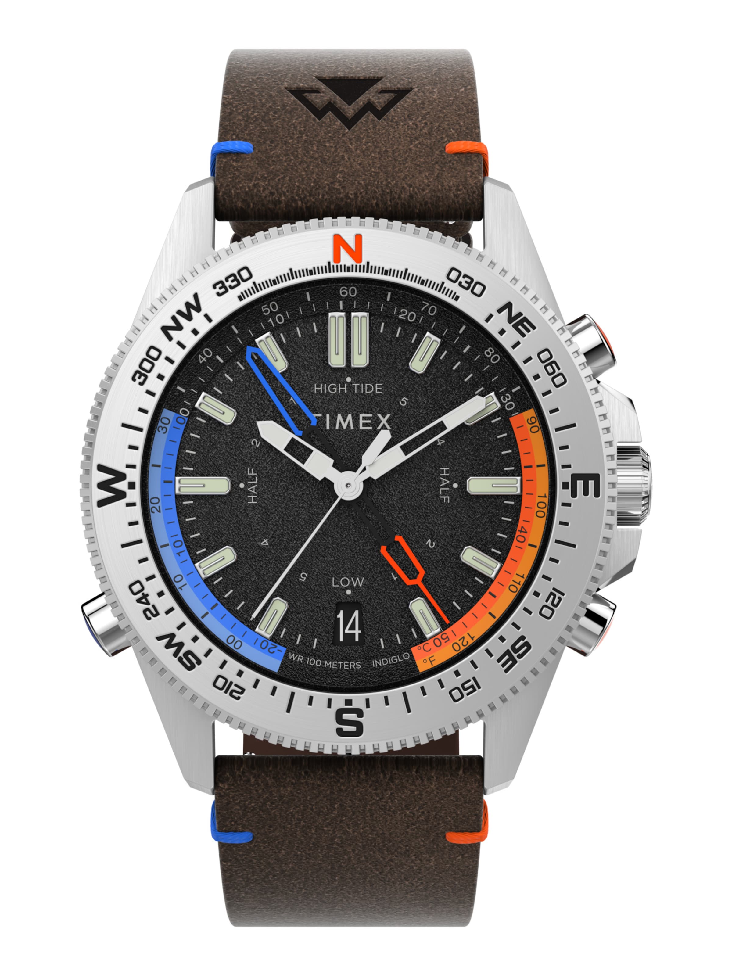 Montre à affichage analogique TIMEX en argent : devant