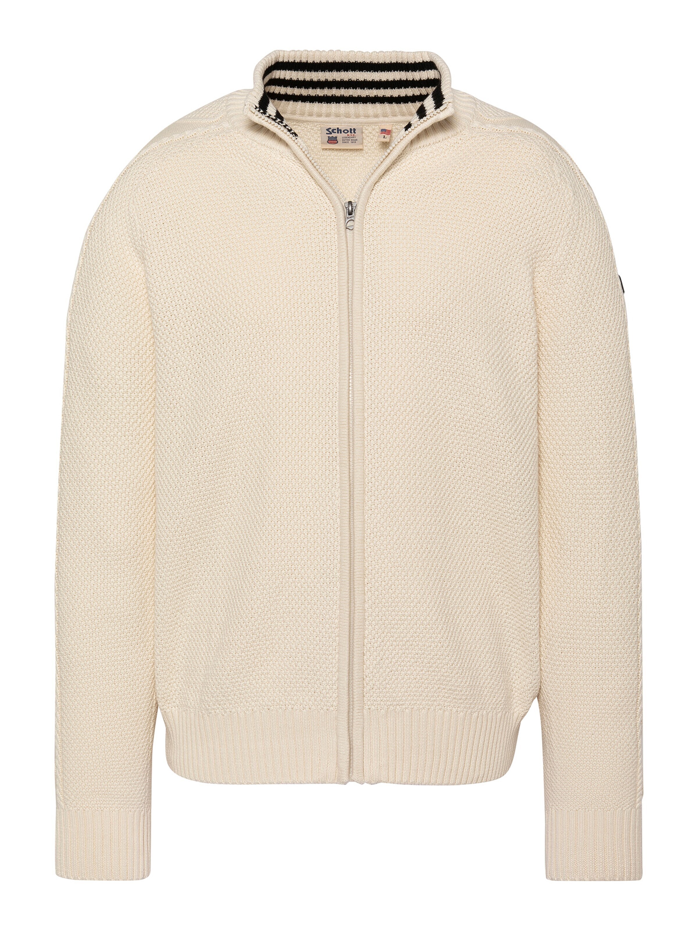 Vestes en maille Schott NYC en beige : devant