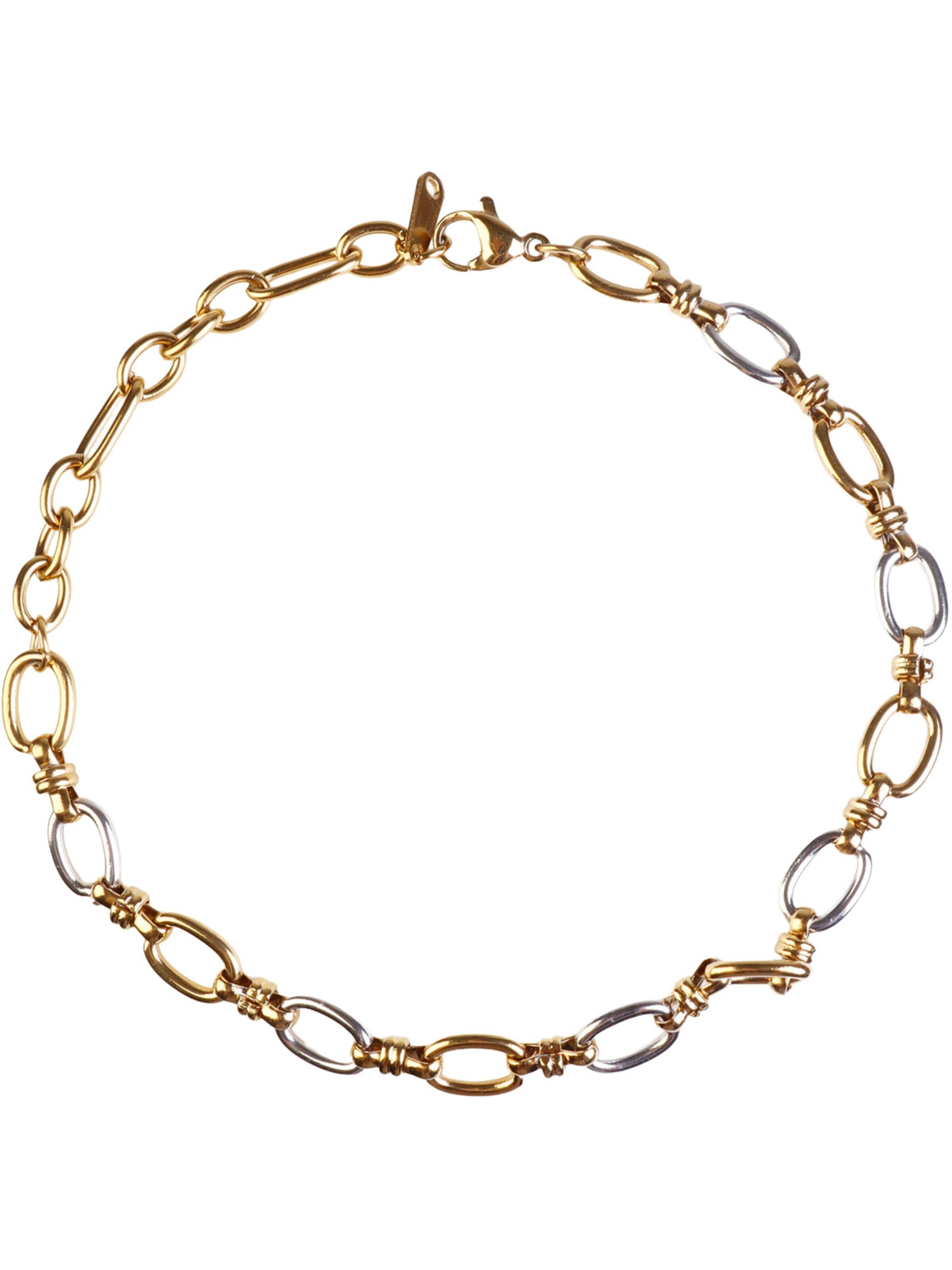 Capelli New York Bracelet 'Bicolor Armband mit ovalen Gliedern – Edelstahl, 18K vergoldet' in Gold: front