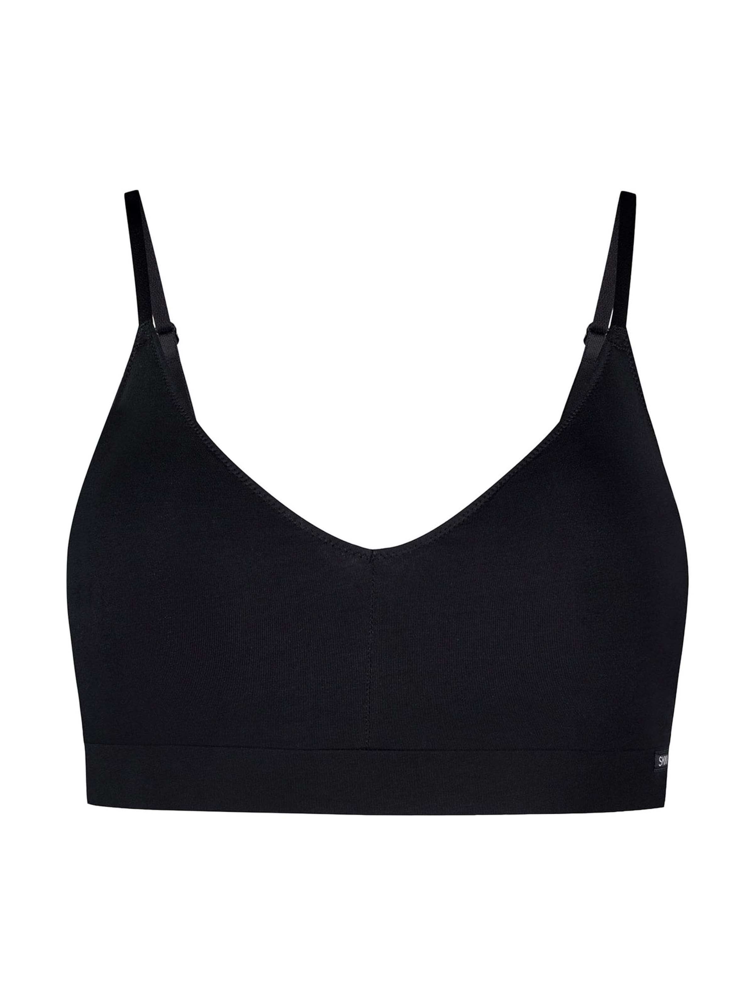 Skiny Bustier BH ' Cotton Essentials ' in Zwart: voorkant