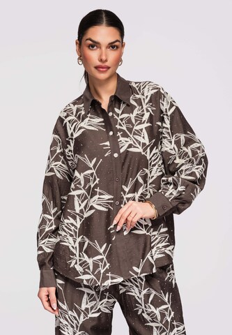 Ombre Blouse in Bruin: voorkant