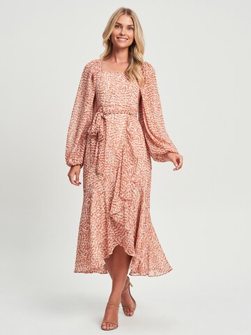 Robe 'SOFFIA' Tussah en beige : devant