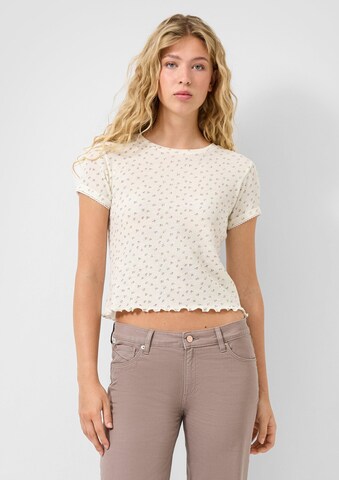 QS Shirt in Beige: voorkant