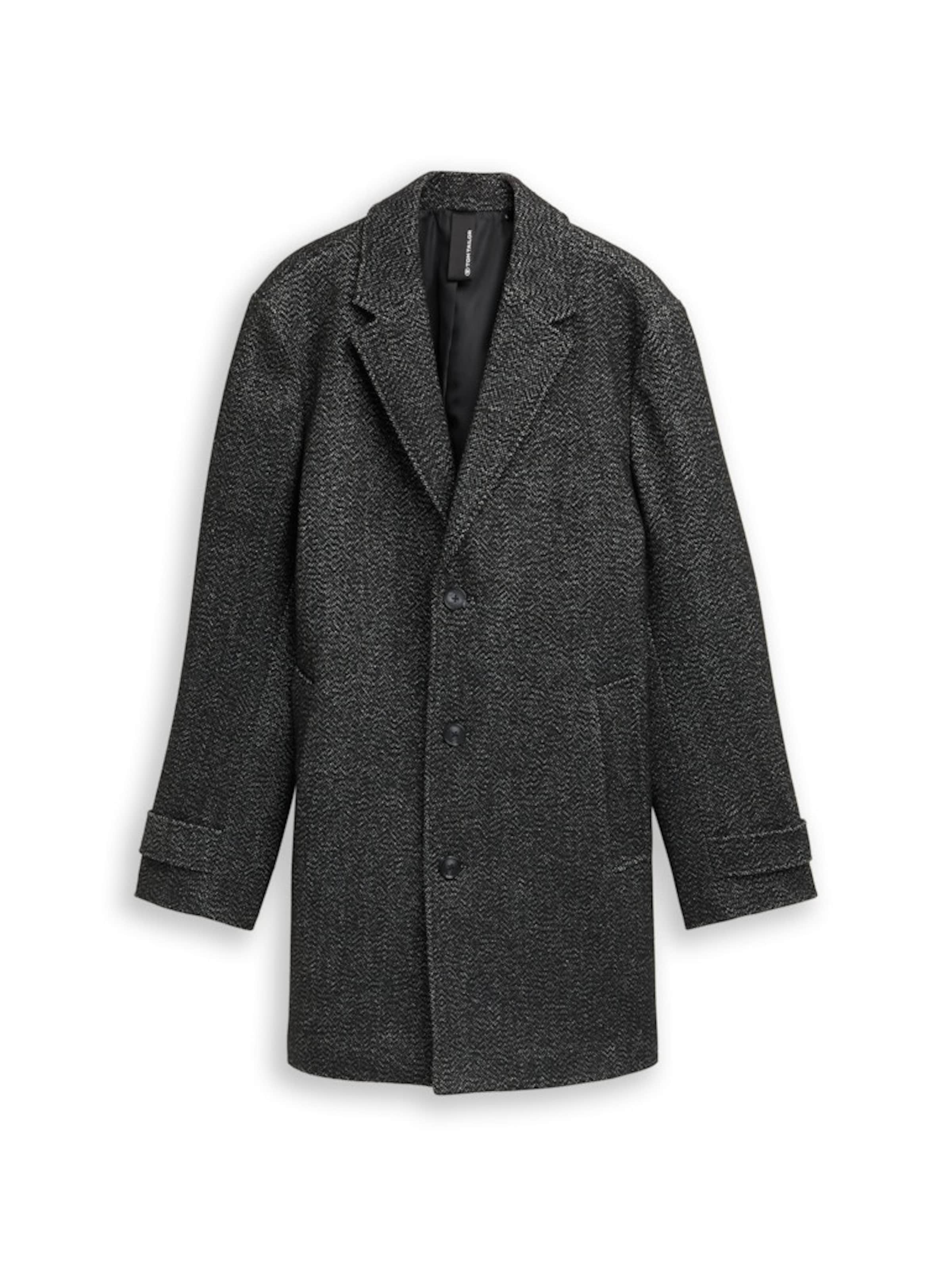 TOM TAILOR Winter Coat in Black: front