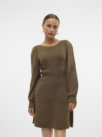VERO MODA Gebreide jurk in Beige: voorkant