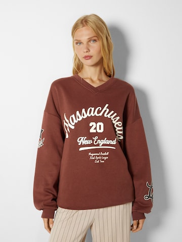 Bershka Sweatshirt in Braun: predná strana