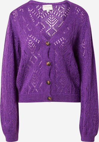 La petite étoile Knit Cardigan 'BATIK' in Purple: front