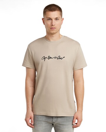 G-STAR Shirt 'G-Script' in Beige: voorkant