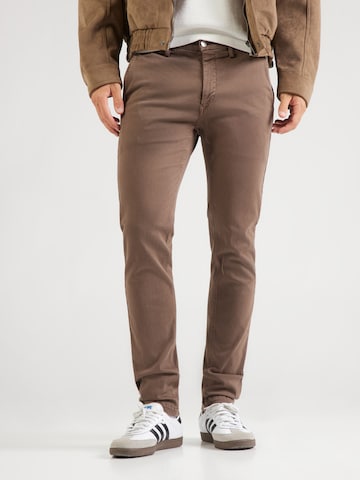 REPLAY Slimfit Παντελόνι 'Zeumar' σε καφέ: μπροστά