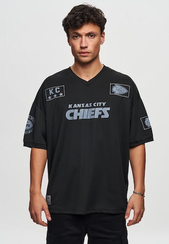 Recovered Shirt 'NFL Chiefs KC 60 Oversized' in Zwart: voorkant