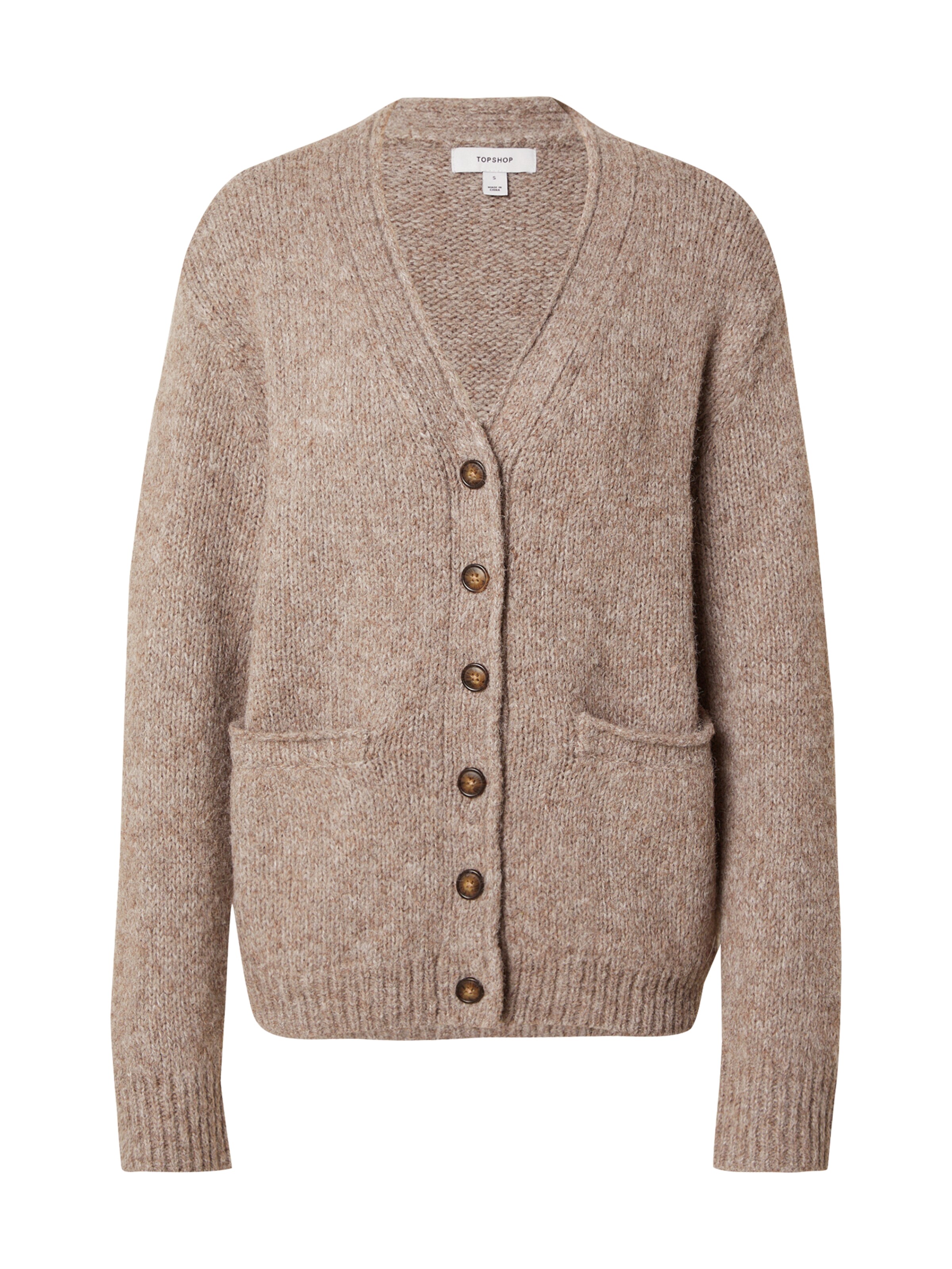 Cardigan 'SILLE' TOPSHOP en beige : devant