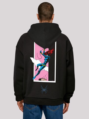 F4NT4STIC Sweatshirt 'Marvel Comics Black Widow Roof Jump' in Black: front