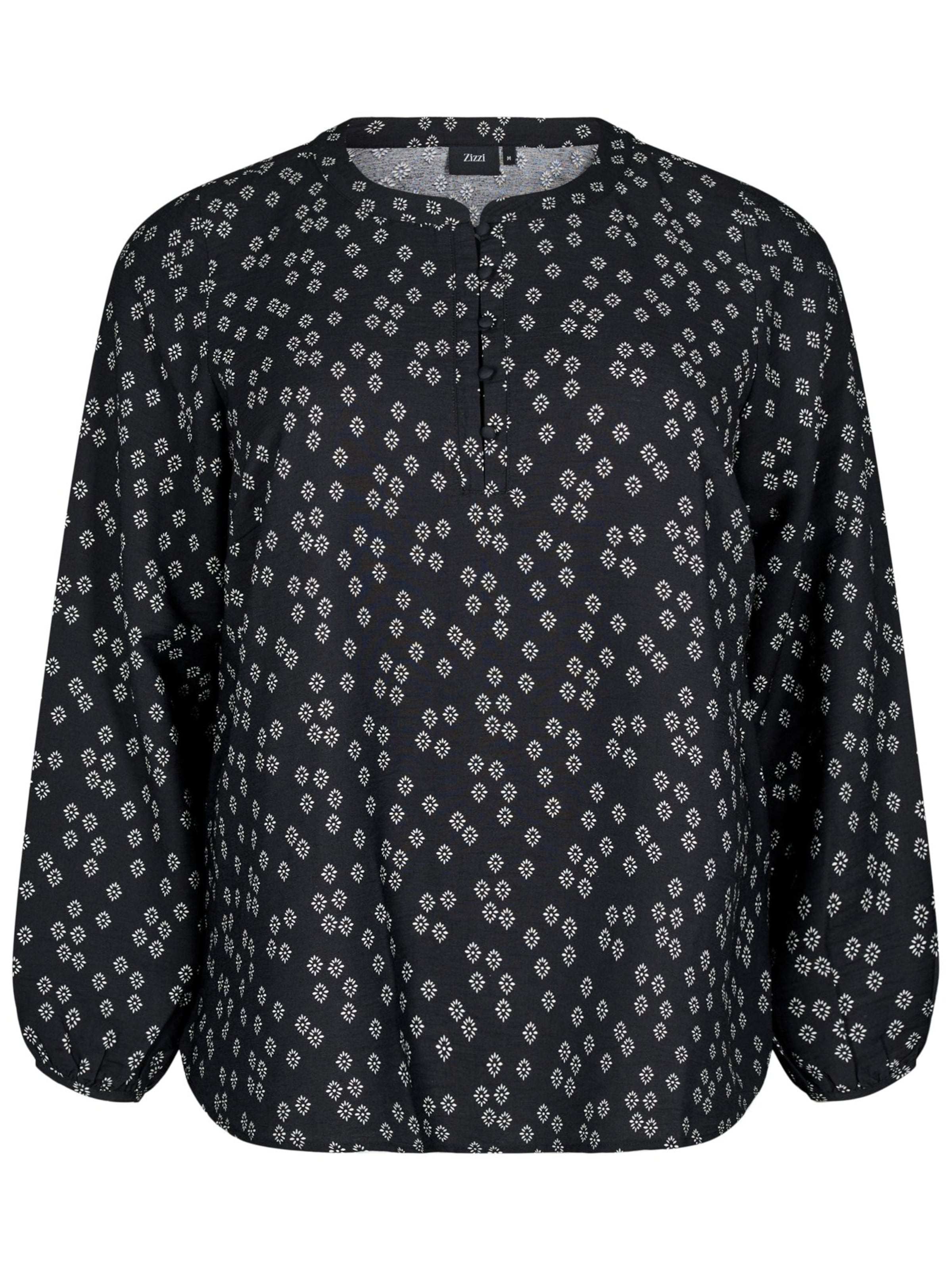 Zizzi Bluse 'Caava' i sort: forside