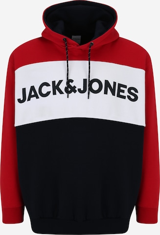 Jack & Jones Plus Mikina – červená: přední strana