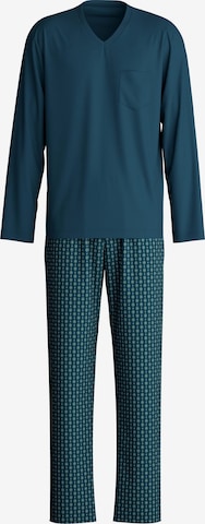 CALIDA Pajamas long 'Relax Imprint' in Green: front