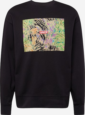 LEVI'S ® Sweatshirt 'Relaxd Graphic Crew' i svart: framsida