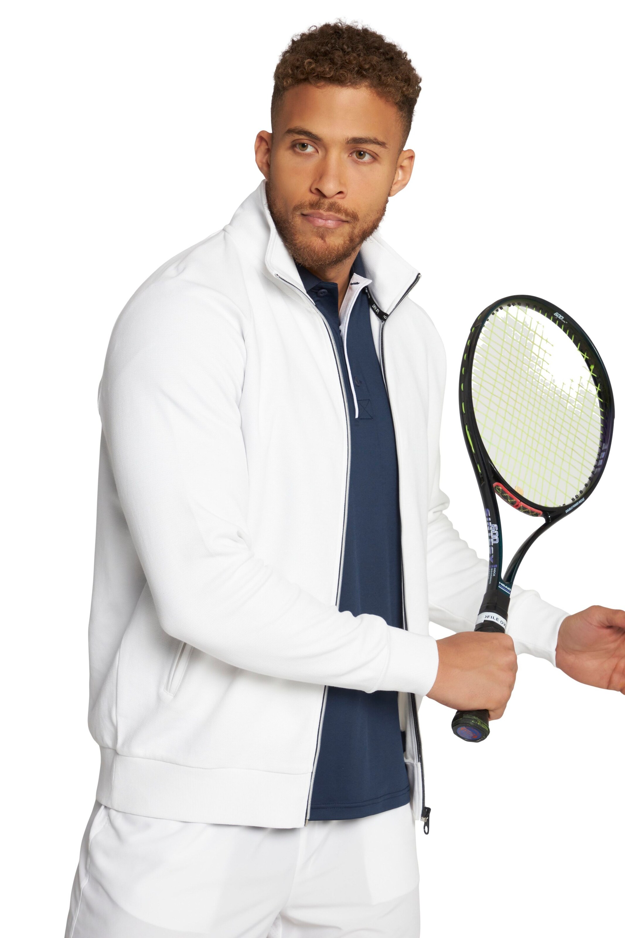 JAY-PI Sweatvest in Wit: voorkant