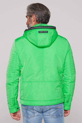 CAMP DAVID Jacke mit Biker-Elementen und Logo-Tapes in Grün