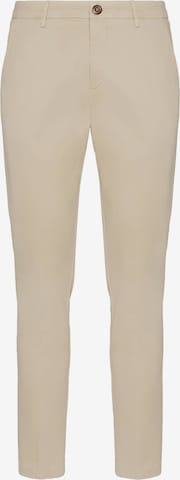 Pantaloni con piega frontale di Boggi Milano in beige: frontale