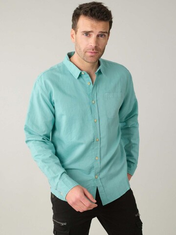 Coupe regular Chemise 'Sole' Deeluxe en bleu : devant