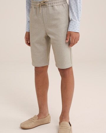 WE Fashion Slimfit Broek in Beige