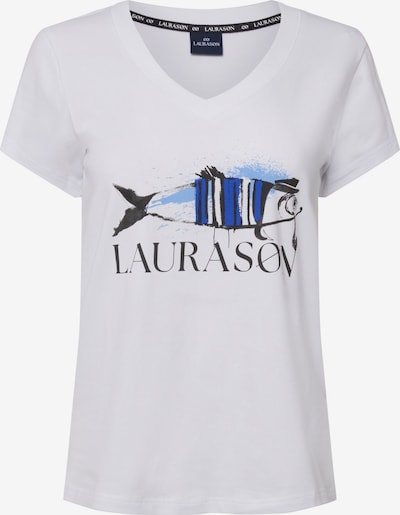 LAURASØN T-shirt en bleu clair / bleu foncé / noir / blanc, Vue avec produit
