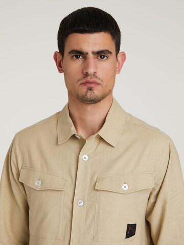 CHASIN' Regular fit Button Up Shirt 'Stryke' in Beige