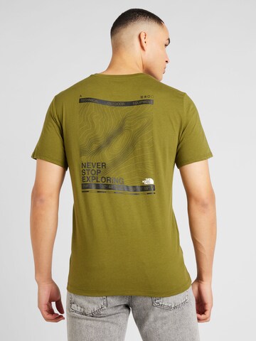 THE NORTH FACE - Camiseta funcional 'FOUNDATION MOUNTAIN LINES' en verde: frente