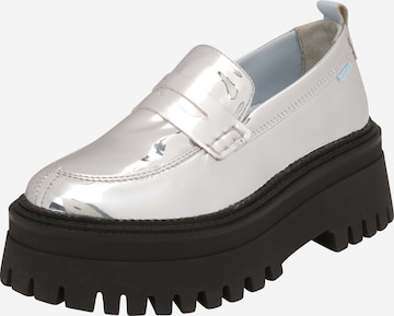BRONX Classic Flats in Silver: front