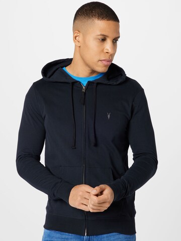 AllSaints Zip-Up Hoodie 'BRACE' in Black: front