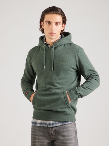 Superdry Μπλούζα φούτερ 'Essentials' σε πράσινο: μπροστά